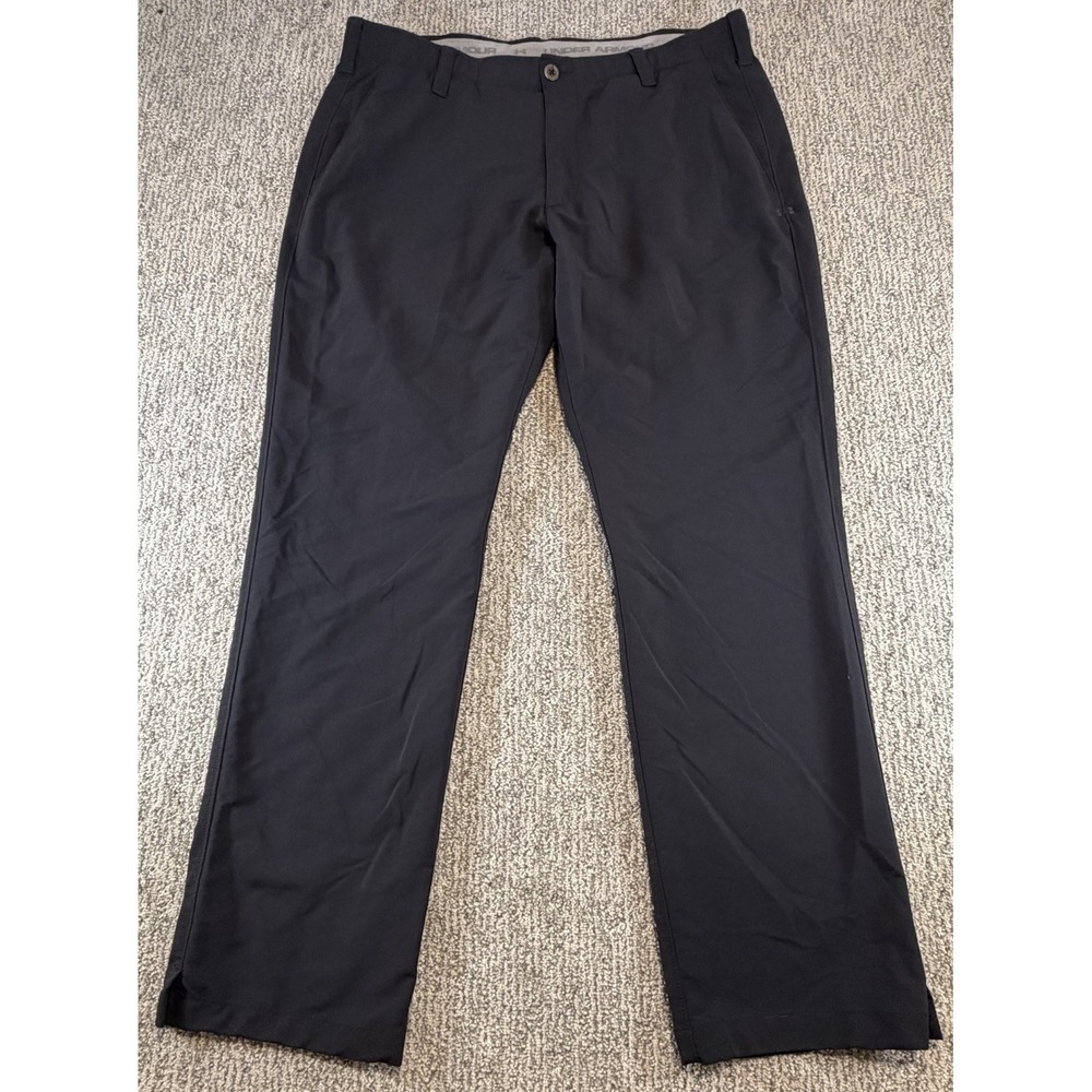 Under Armour UA Golf Pants Black Performance Wicking Stretch Mens 40x32*